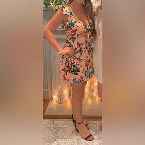 Buddy love pink multicolor butterfly dress